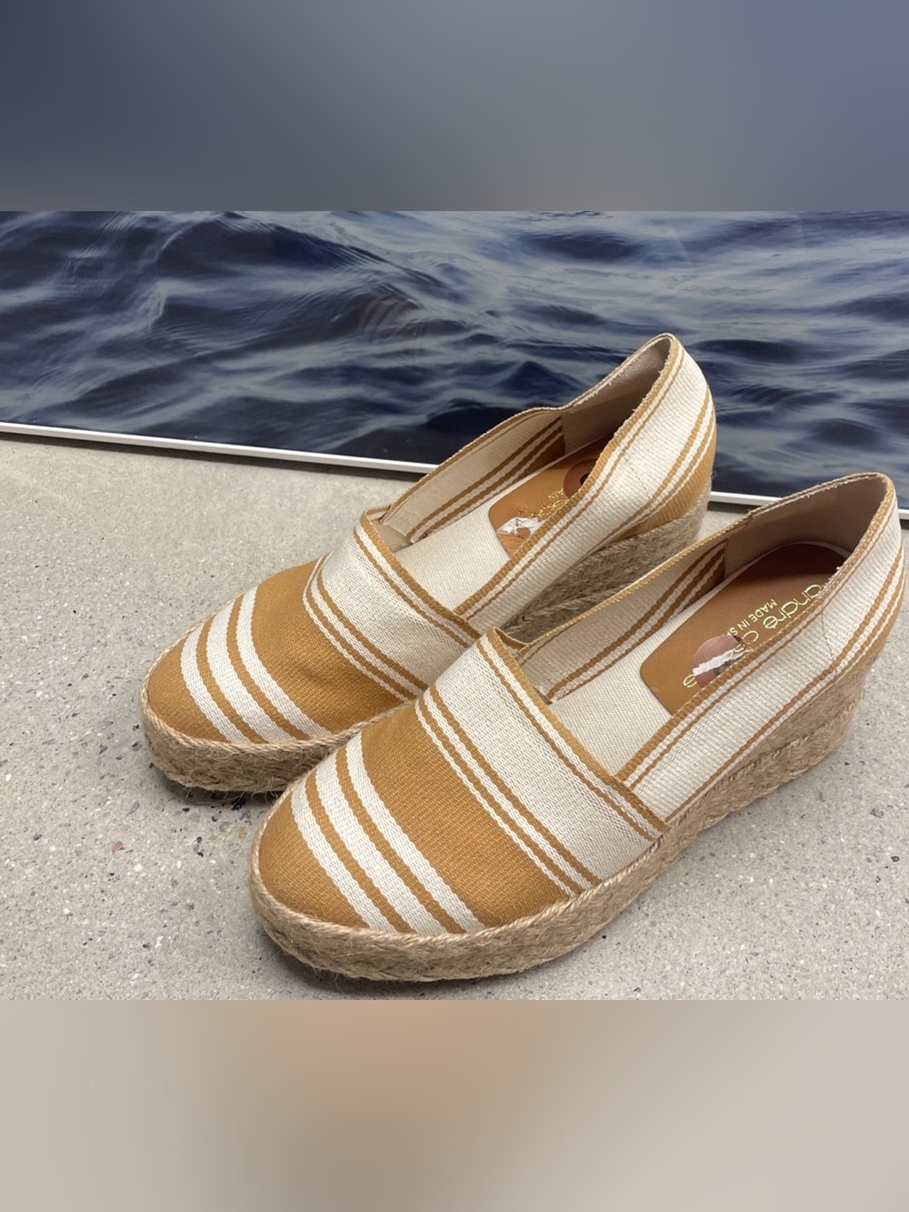 Andre Assous PATTI WOVEN RAFFIA ESPADRILLE WEDGE NEW